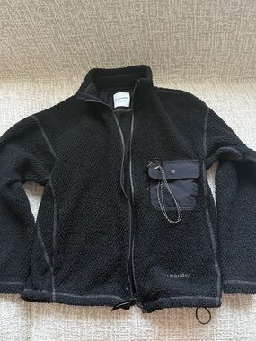 and Wander Black Fleece Jacket with Chest Pocket